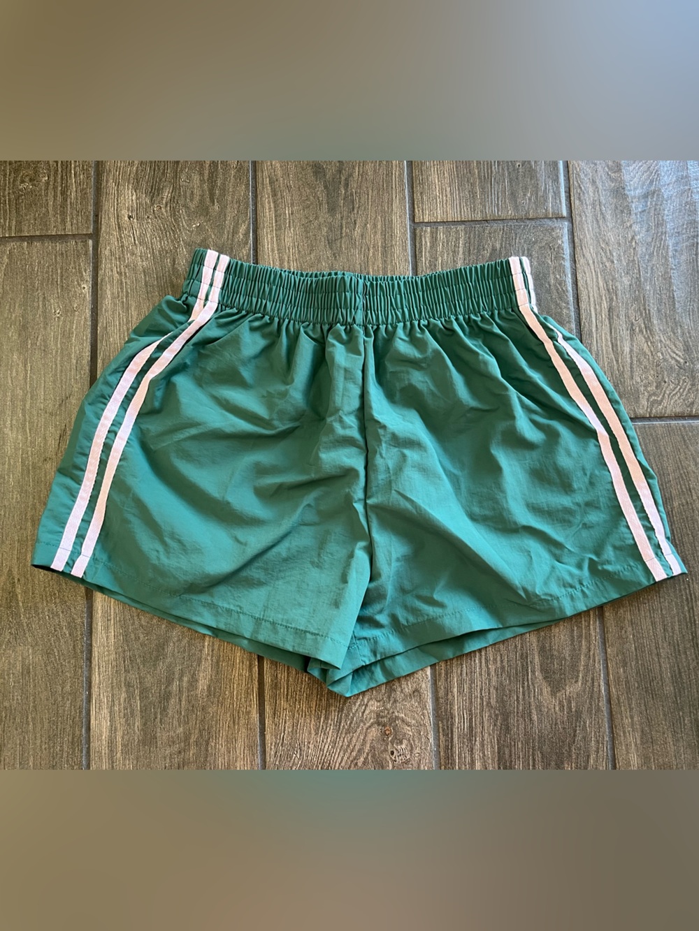 SHEIN Green& Pink Athletic Shorts, M